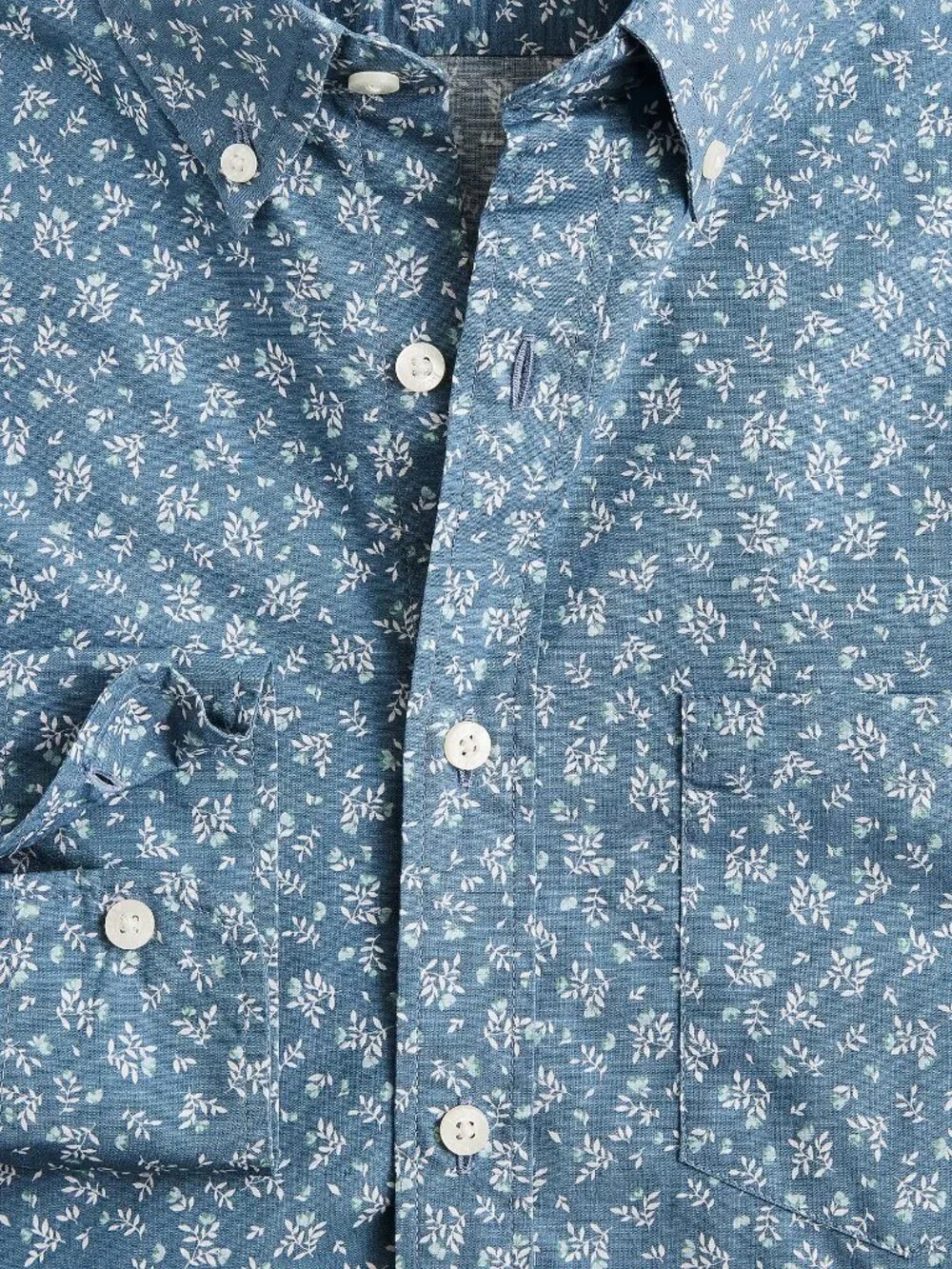 J. Crew Men's Blue Printed Flex Casual Button Up Long Sleeve Shirt Large NEW